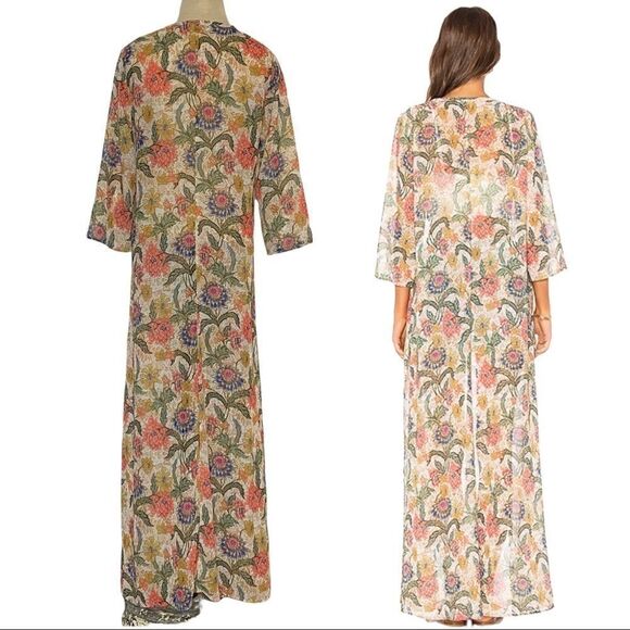 Floral Print Kimono Duster Show Me Your MuMu Bloomtastic Karmyn Cape Size Small - Picture 4 of 11